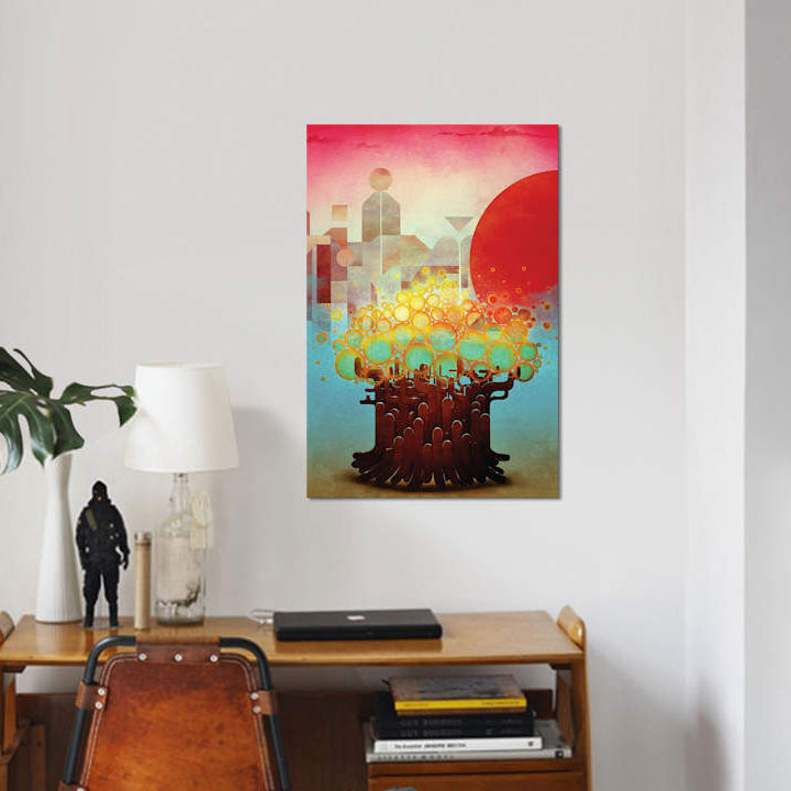 « aeriennes », impression sur toile, H 40 po x l 26 po x P 1,5 po, Toile tendue, Pas de tapis