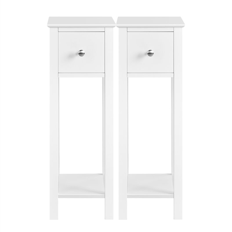  Side Table Set, White