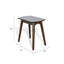 Table de chevet Neva, plateau rectangulaire de 24 pouces, pieds en angle, brun foncé