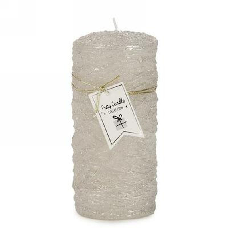 Bougie pilier scintillante sans parfum, H 5,5 po x l 3 po x P 3 po