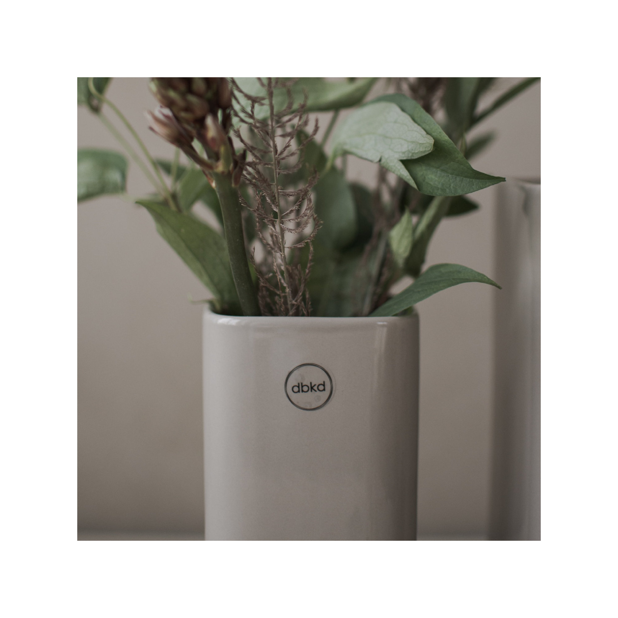 Dan Ceramic Table Vase, Greige, 7.87" H x 3.15" W x 3.15" D