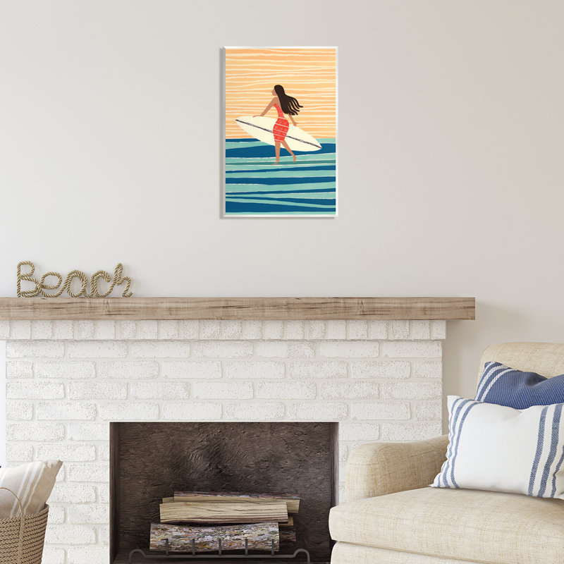 «Abstract Surfer Girl» sur panneau de fibres à densité moyenne, H 19 po x l 13 po x P 0,5 po