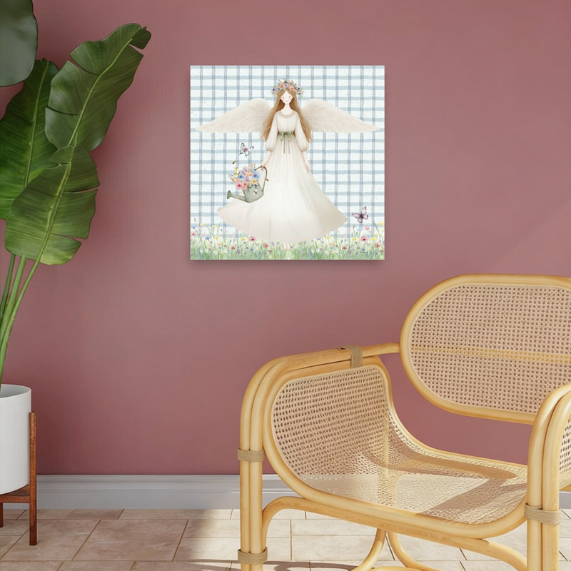 Art mural abstrait contemporain «Nurturant nature II», 18" H x 18" W
