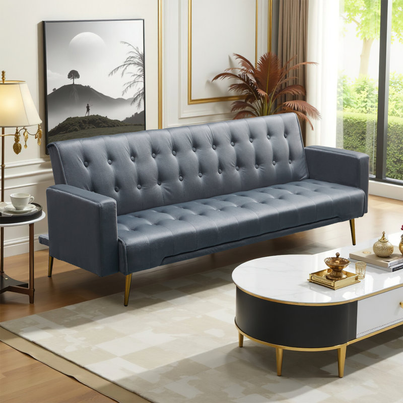 Canapé-lit convertible Modern, Velours gris velours