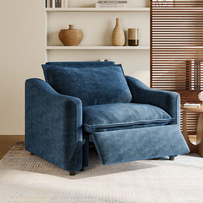 Modern Power Oversized Pillow Back Reclining Loveseat Sofa, Oversized Recliner