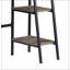 Bureaux, chêne rustique industriel moderne & amp; Bureau d'écriture noir à 2 tablettes avec base en H et amp; Support de téléphone | H 30 po x l 43 po x P 20 po | Chêne, panneau de particules et panneau de fibres à densité moyenne