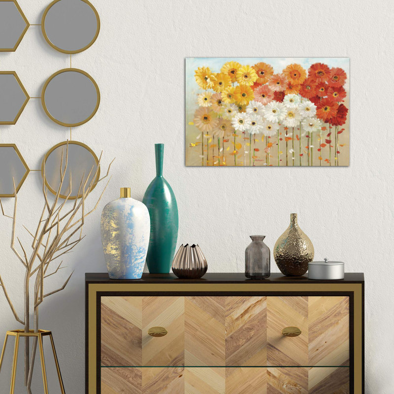 Daisies Spring by Danhui Nai - Painting on Canvas, 66.04 cm H x 45.72 cm W x 1.91 cm D, Wrapped Canvas