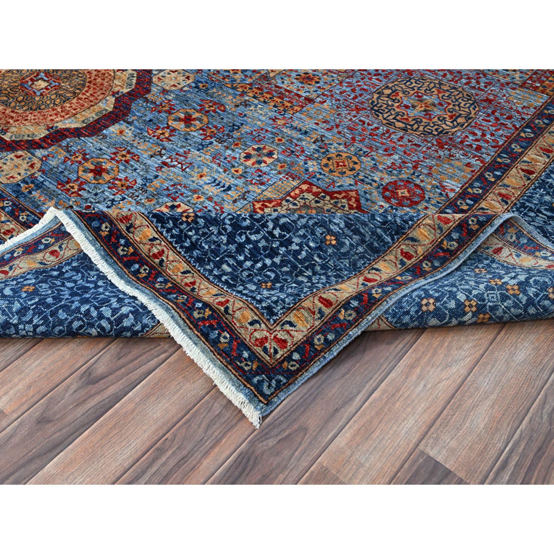Tapis oriental en laine noué à la main 9 pi 10 po x 13 pi 8 po Lichen