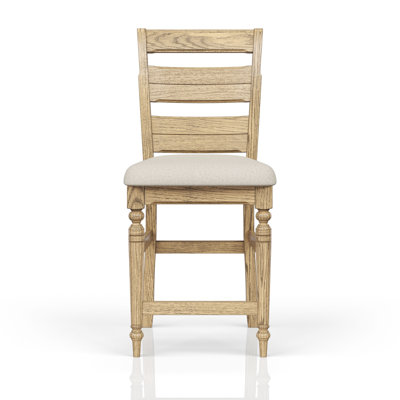 Caramel Finish Ladder Back Counter Stool - Stylish Bar Seating Solution by Rosalind Wheeler