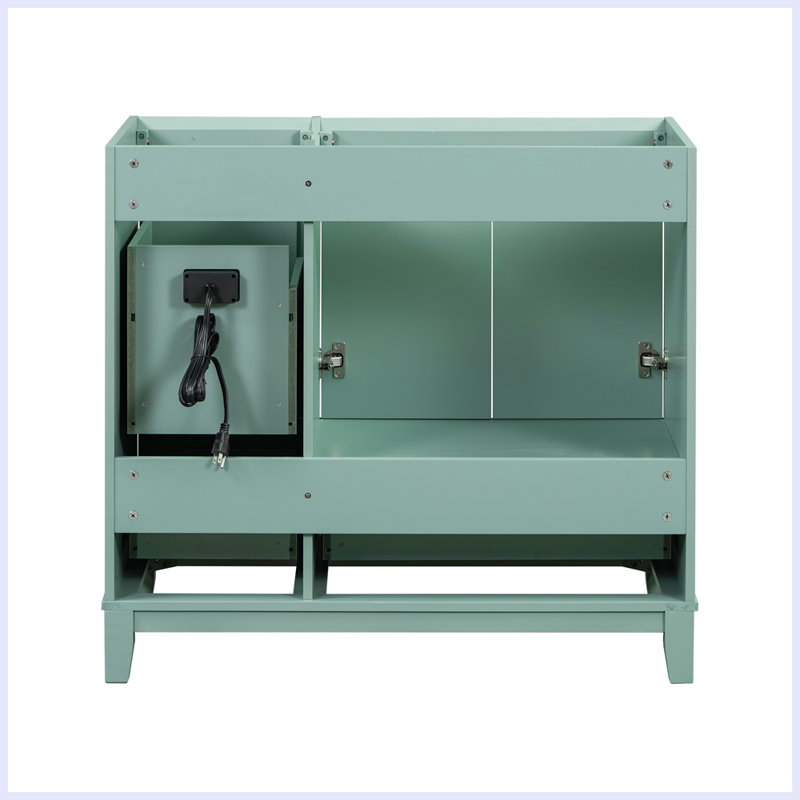 Modern Bathroom Vanity with USB Charging and Drawers, Green