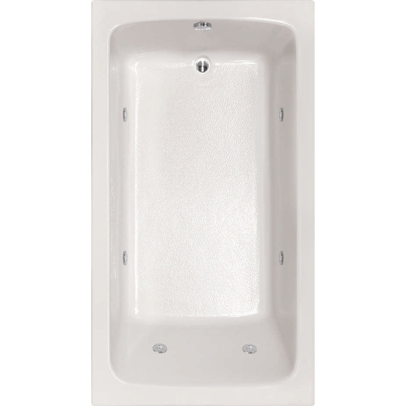 Melissa 72'' L Whirlpool Bathtub, White, Matte Black