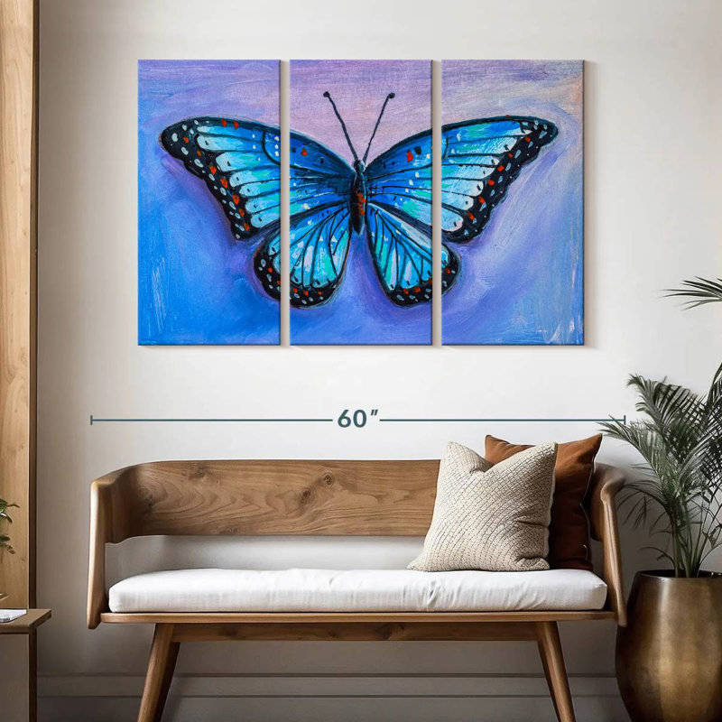 Brampt Blue Butterfly, 32" H x 50" W