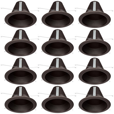 6" Recessed Light Baffle Trim, Full Metal, Anti-Glare Ceiling Can Light Trim for 6" Recessed Can, Oil Rubbed Bronze 