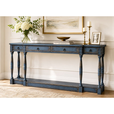 Ravine 4-Drawer Console Table - Faded Blue