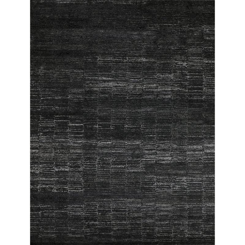 Abstract Area Rug in Charcoal, Rectangle 8' x 10'