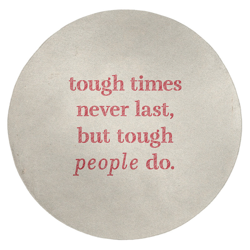 Tapis en chenille de polyester Quotes, Rond 5 pi