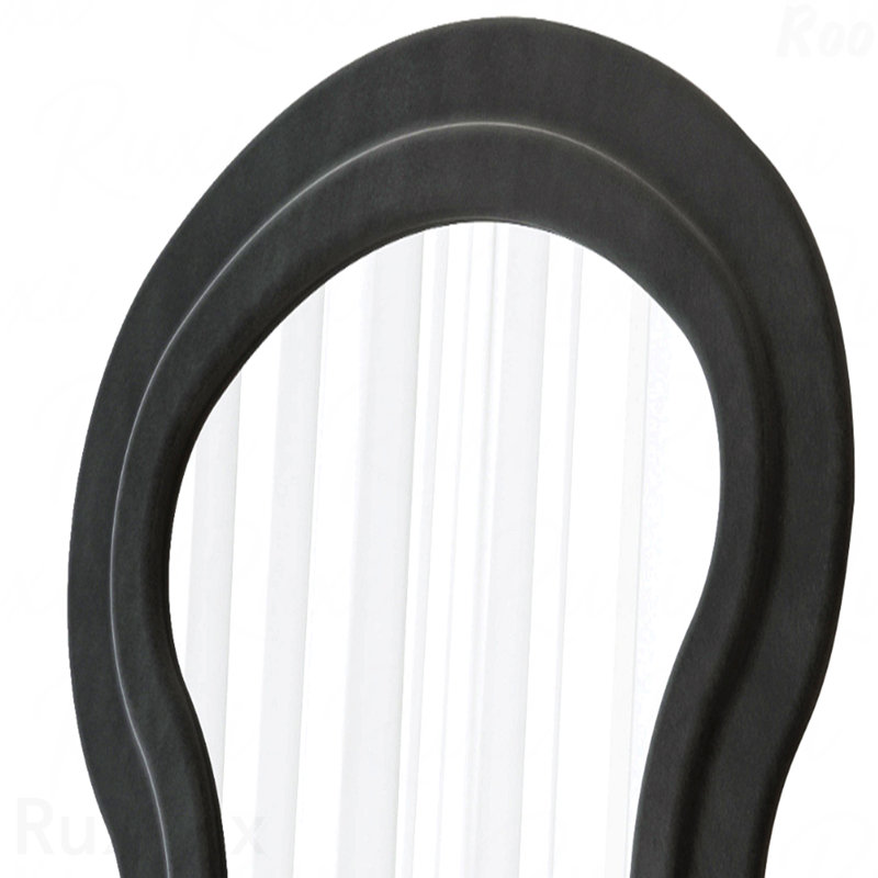 Miroir sur pied noir en flanelle ondulée, Noir