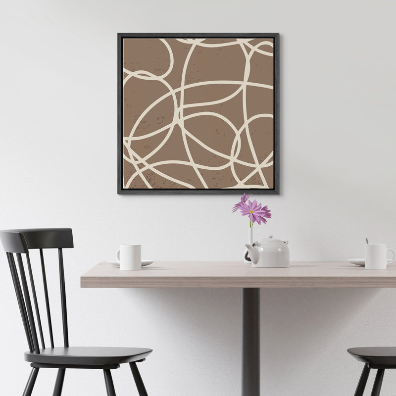 Décoration murale Abstarct, Cadre flottant noir, H 16 po x l 16 po