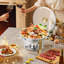 Elegant Food Warming Solution - Ensemble de 4 réchauds à vaisselle ronds en acier inoxydable 5 pte avec bord doré, couvercles et supports en verre visible - Serveurs de buffet parfaits pour les fêtes, les mariages et l'or-1832393210