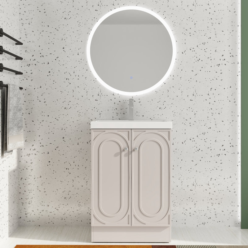 Ensemble de meuble-lavabo simple autoportant 24 po avec plateau en résine 24 po