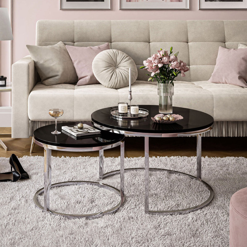 CIRI 2 Piece Coffee Table, Black