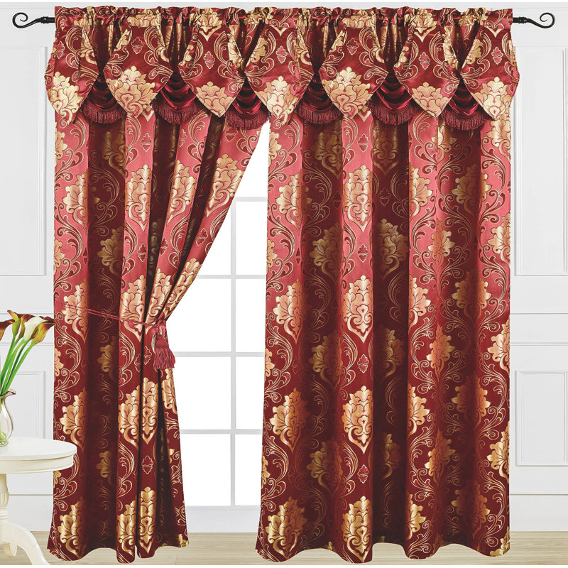 Paire de rideaux obscurcissant 100% polyester Angelina-2PK, Bourgogne