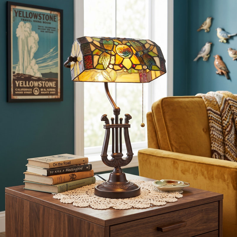 Lampe de table 17,3 po Tiffany Vintage Dragonfly (ampoule incluse)