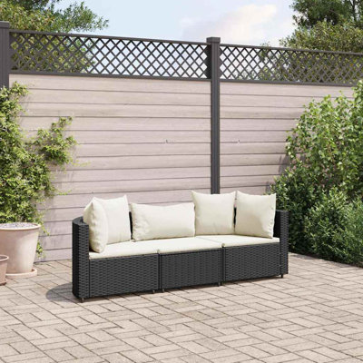 Ebern Designs Patio Sofa Set With Cushions Poly Rattan