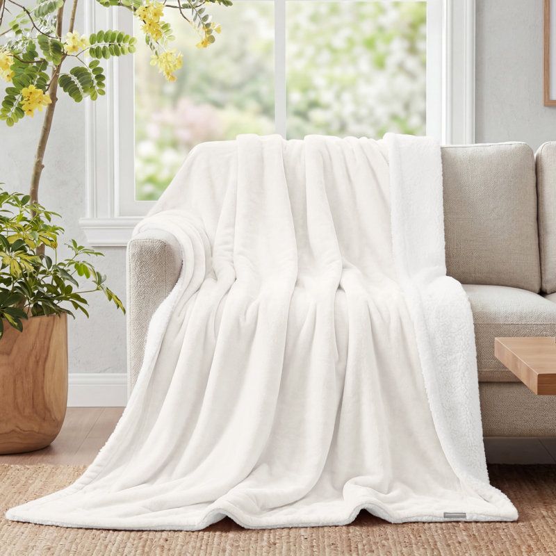 Couverture polaire sherpa douce et moelleuse BedBedsure GentleSoft, épaisse et confortable pour l'hiver et l'automne, idéale pour le canapé et le lit.