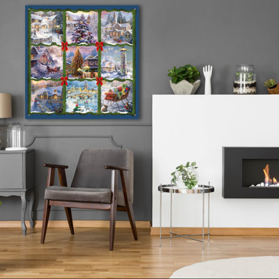 «Christmas Nine Patch» par Nicky Boehme, art mural en verre acrylique, 36 po x 36 po
