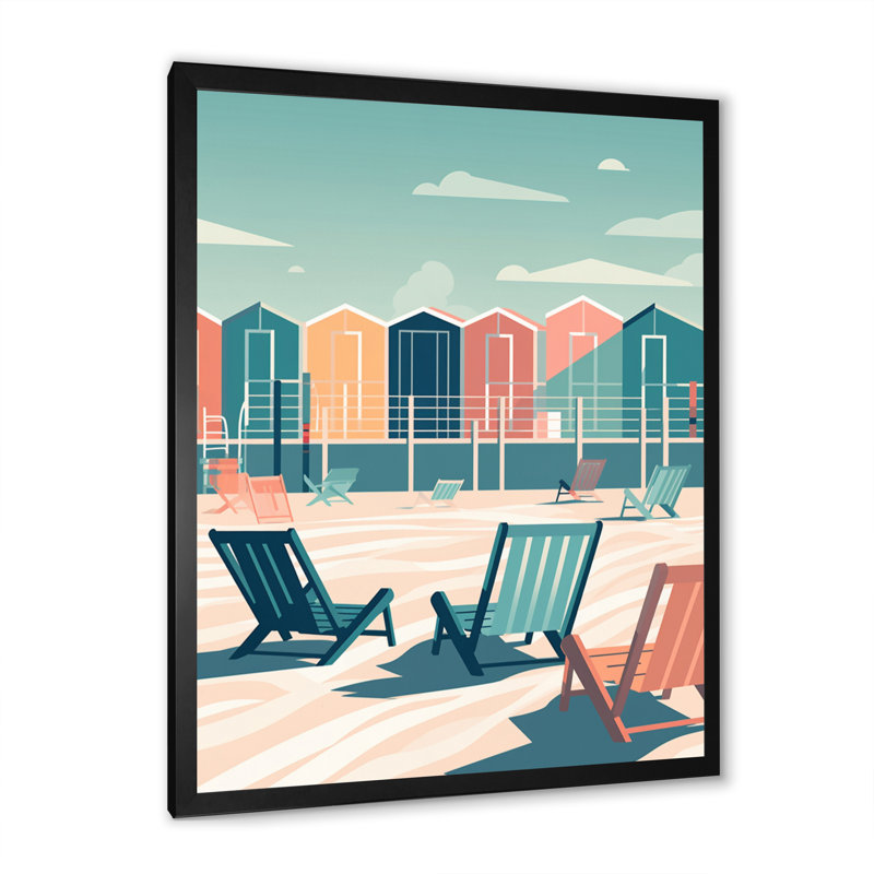 Beachside Rest V sur toile, H 32 po x l 24 po x P 1 po, Cadre simple noir