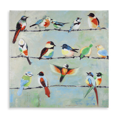 Small Abstract Colorful Birds Tablecloth | Living Room Decor
