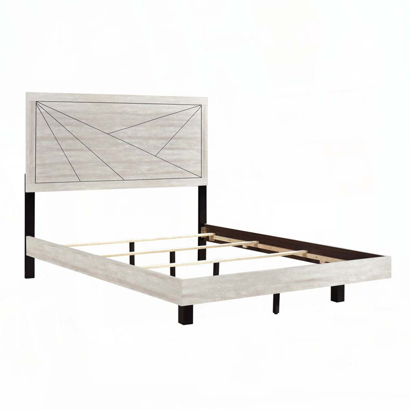 Gray Oak Finish Platform Bed, King