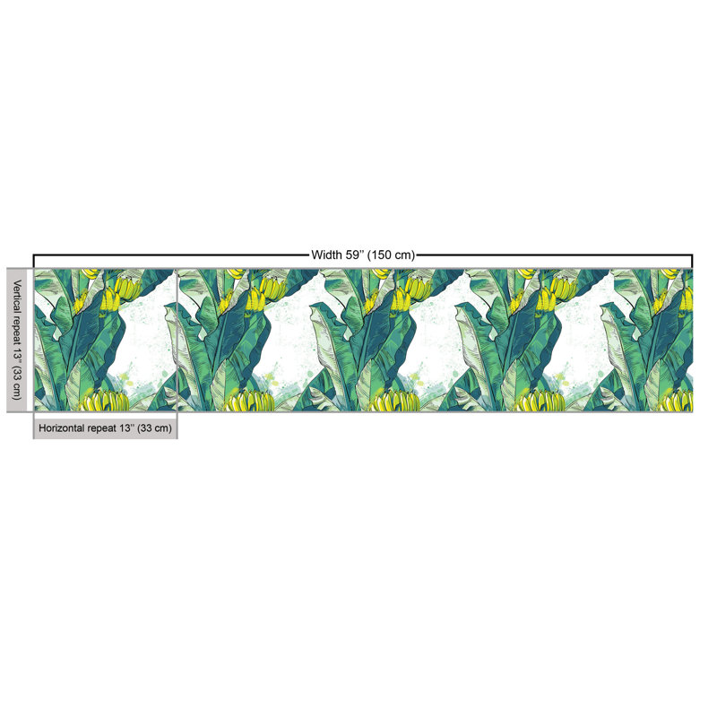 Chousein Banana Tree Leaves and Exotic Summer Fruits Multi-Purpose Fabric