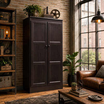Armoire de rangement en placage de bois massif de 60 po avec quatre tablettes Fellers