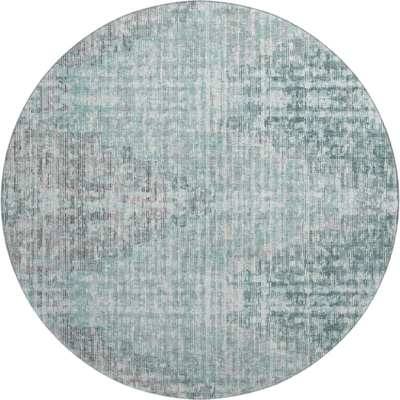 Premium Machine Washable Ansley Geometric Rug, Round 8'