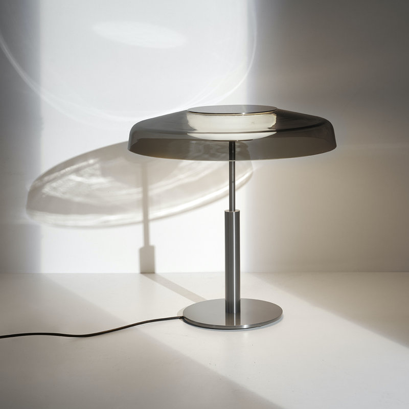 Dora LED Table Lamp, Satin Gold, Gray