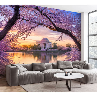 Wall Mural Peel and Stick Wallpaper Jefferson Memorial Self-Adhesive Removable Contact Paper Wall Decor for Living Room Bedroom 100"H x 144"W