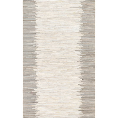 Leather Geometric Area Rug