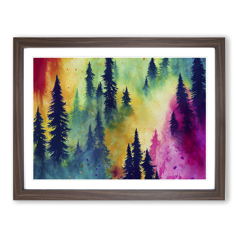 Summer Forest Colours Vol.3 1 Piece Single Picture Frame Wall Art, 34cm H x 46cm W x 2cm D, Walnut Framed