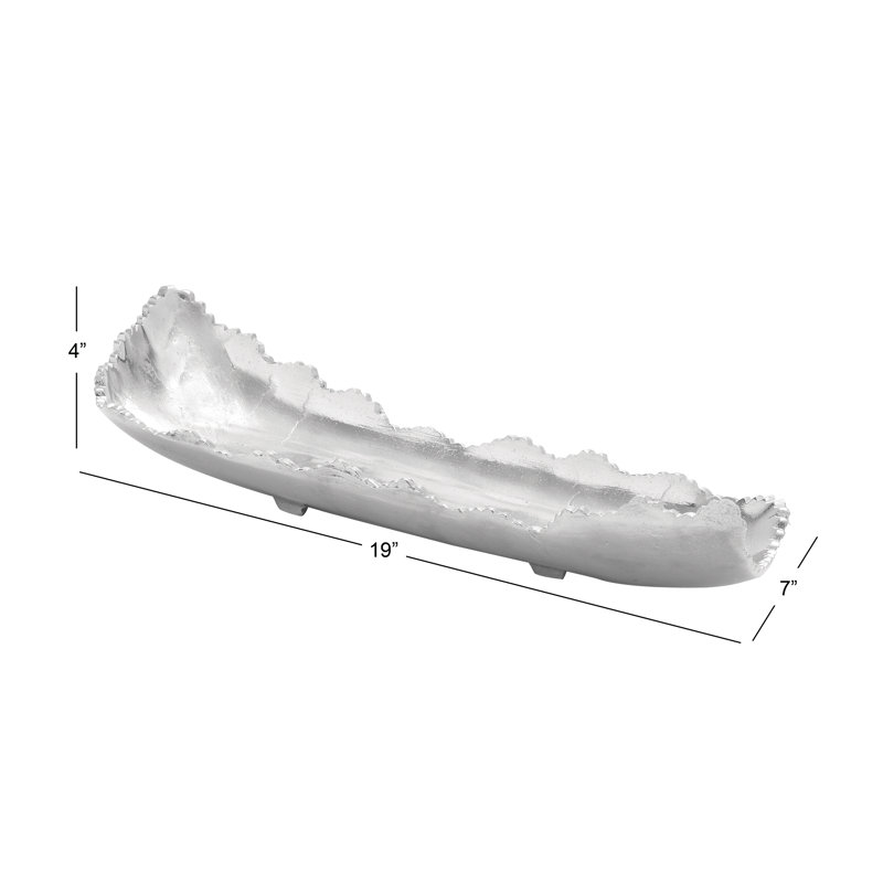 Small Silver Aluminum Zigzag Rim Decorative Tray