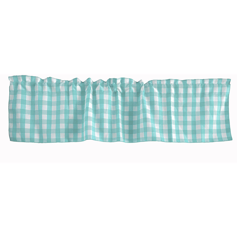 Cantonnière sur mesure l 58 po Haideh Gingham, L 58 po x L 14 po, Menthe aqua