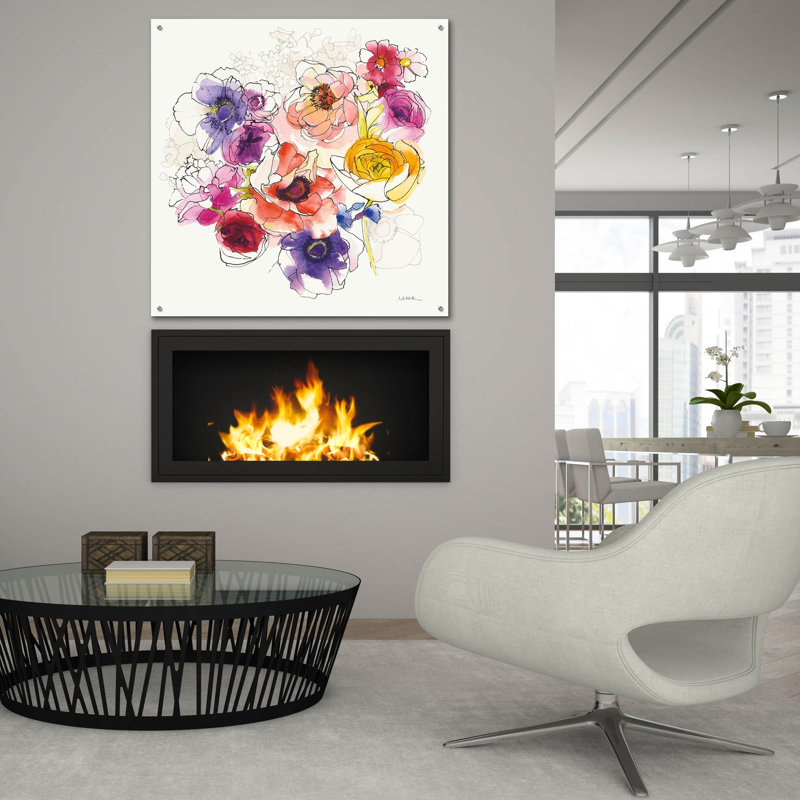 «Rainbow Ruffles 2» par Shirley Novak, art mural en verre acrylique, H 36 po x l 36 po x P 0,2 po