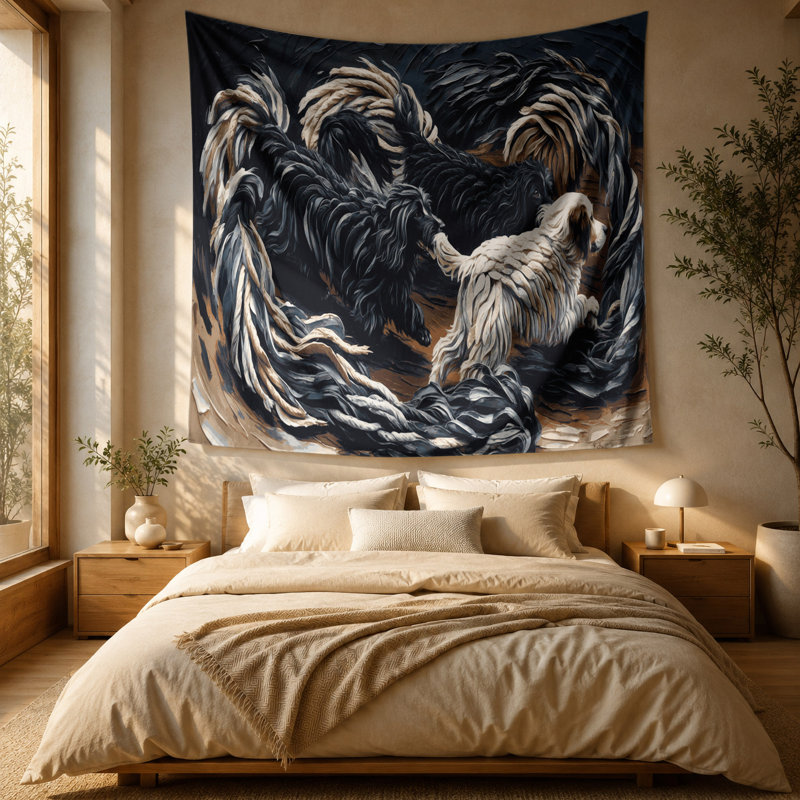 Tapisserie murale Dogs Puli, 88 po x 104 po