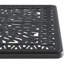 Ensemble de salle à manger 5 pièces en aluminium coulé résistant aux intempéries, comprenant 4 chaises pivotantes et une table rectangulaire avec cadre noir-1554317245