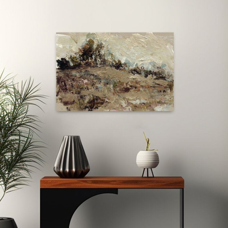  Art contemporain abstrait, paysage naturel, H 16 po x l 24 po