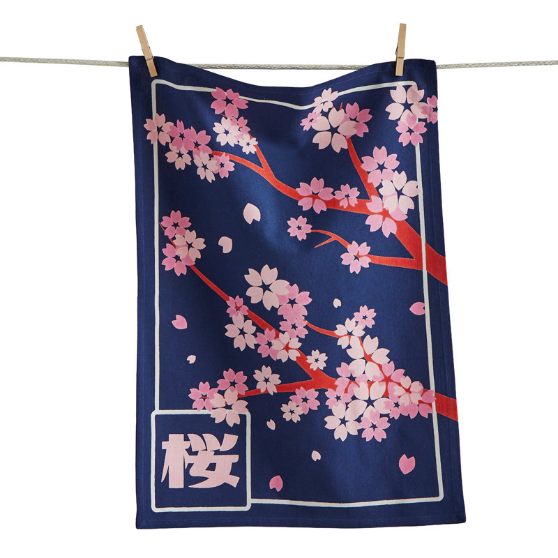 Cherry Blossom Dishtowel Multi Cotton Everyday Kitchen Towel, Machine Washable
