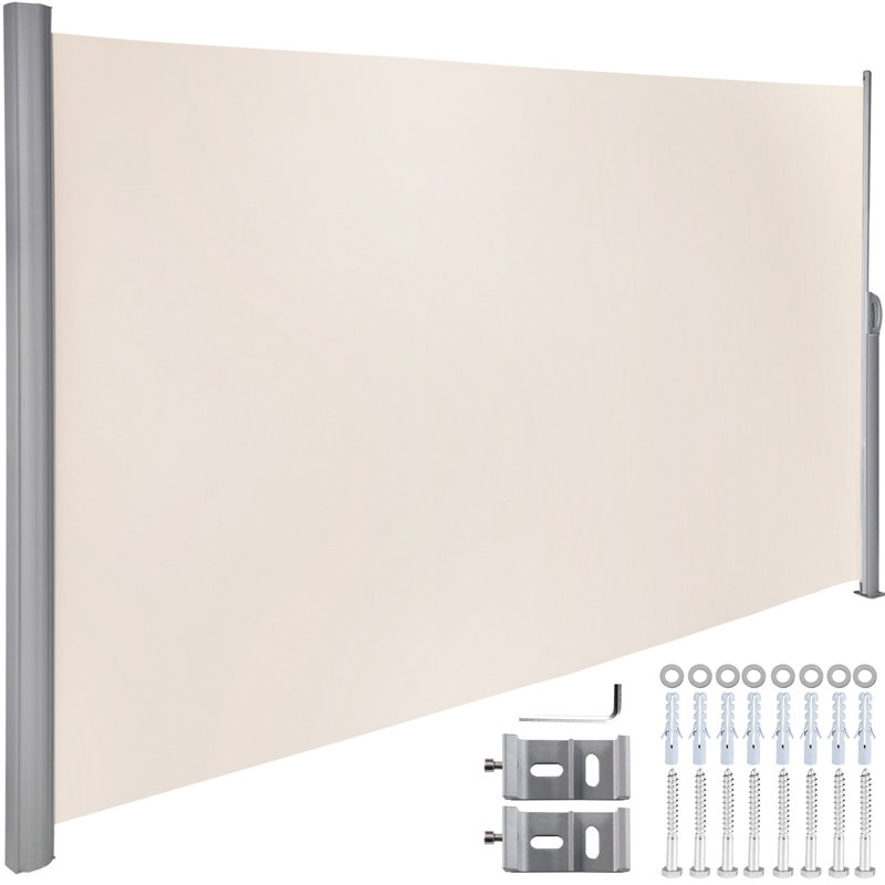 9'8" W x 1' D Manual Retraction Side Awning, 160cm H x 299.7cm W x 5.1cm D