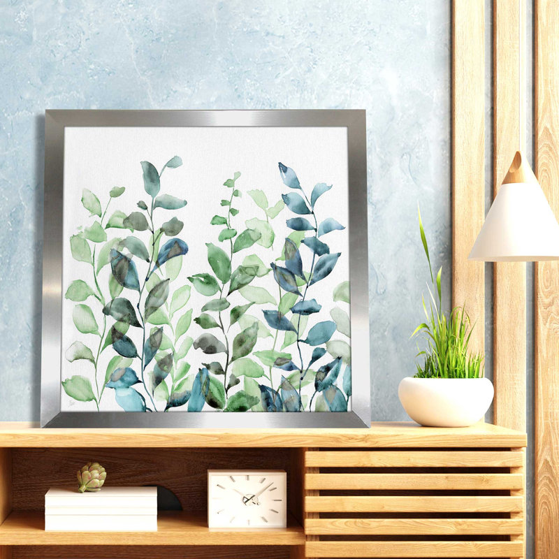 " Cascade " by Nan Painting Print, 31" W x 31" H, Silver Framed