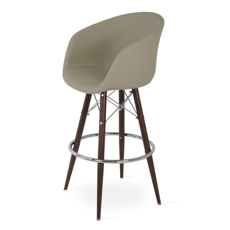 Tabouret de bar Tribeca, Tabouret de bar (siège d'une hauteur de 28 po), Similicuir os, Naturel / naturel